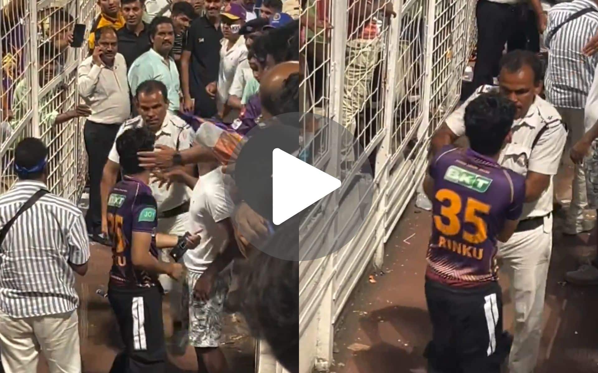 [Watch] Fan Tries To Steal Ball In IPL; Gets Caught By Police During KKR vs MI